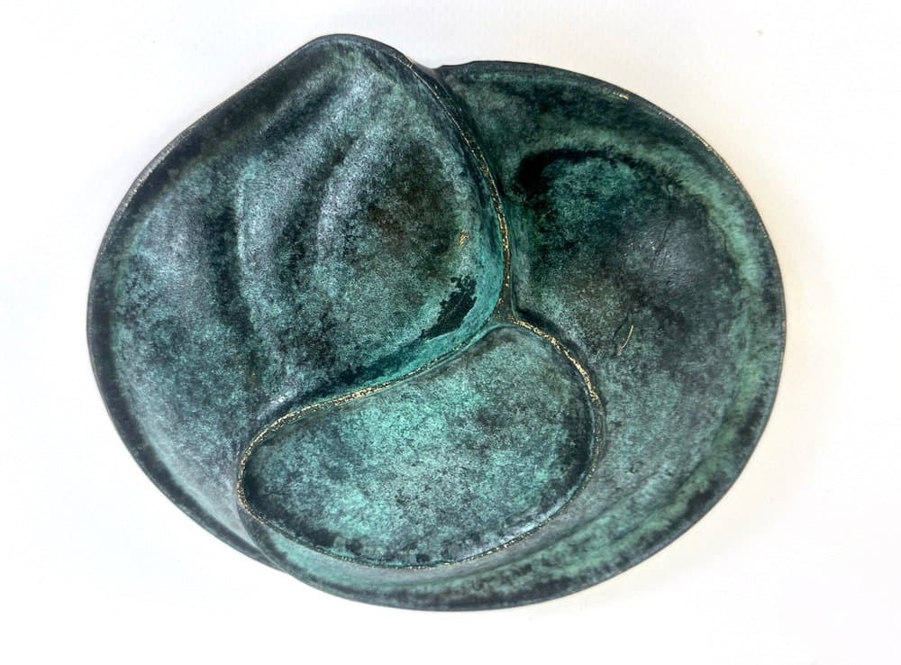 Ashtray, green brass, Austria, 1950s - 150460