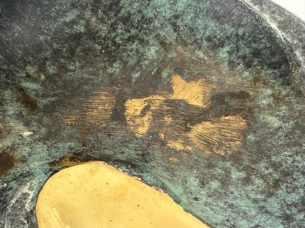 Ashtray, green brass, Austria, 1950s - 150462