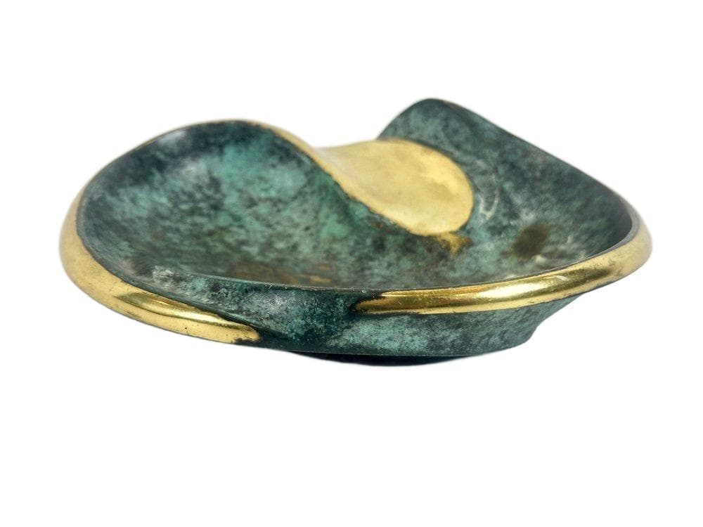 Ashtray, green brass, Austria, 1950s - 148321