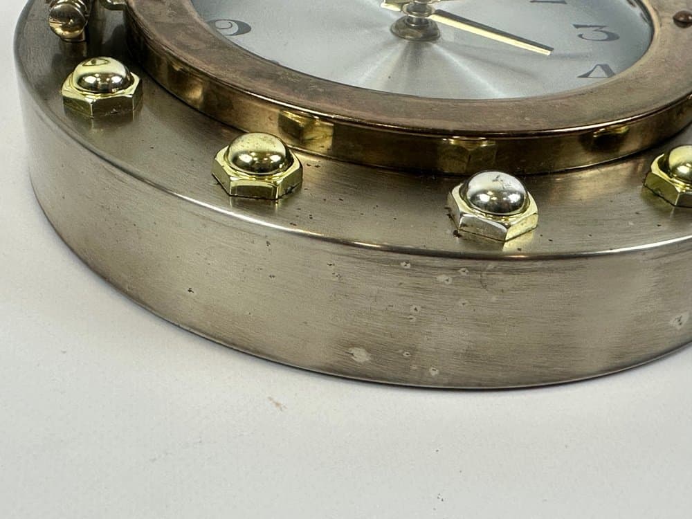 Zegar ścienny Royal Craft Port Hole, złoty, srebrny, mosiądz, stal, Japonia, lata 80. - 150485