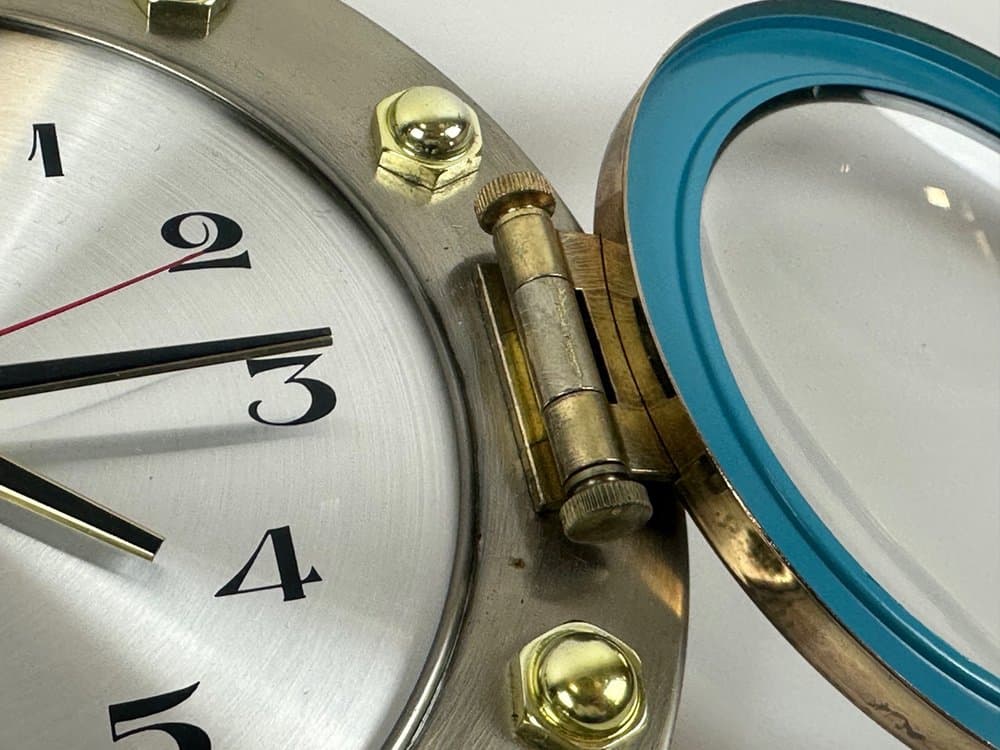 Zegar ścienny Royal Craft Port Hole, złoty, srebrny, mosiądz, stal, Japonia, lata 80. - 150488