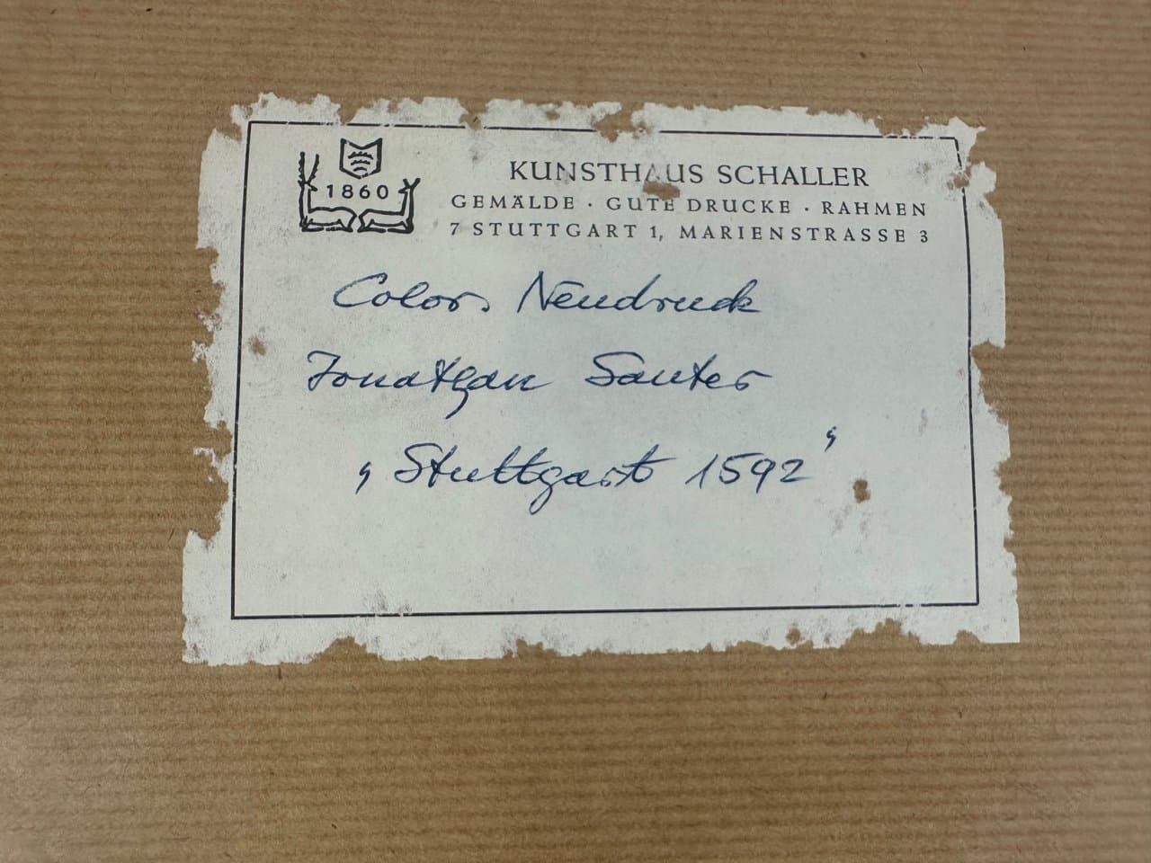 Print View of Stuttgart in 1592, copper multicolor, Germany, 1980s - 150504