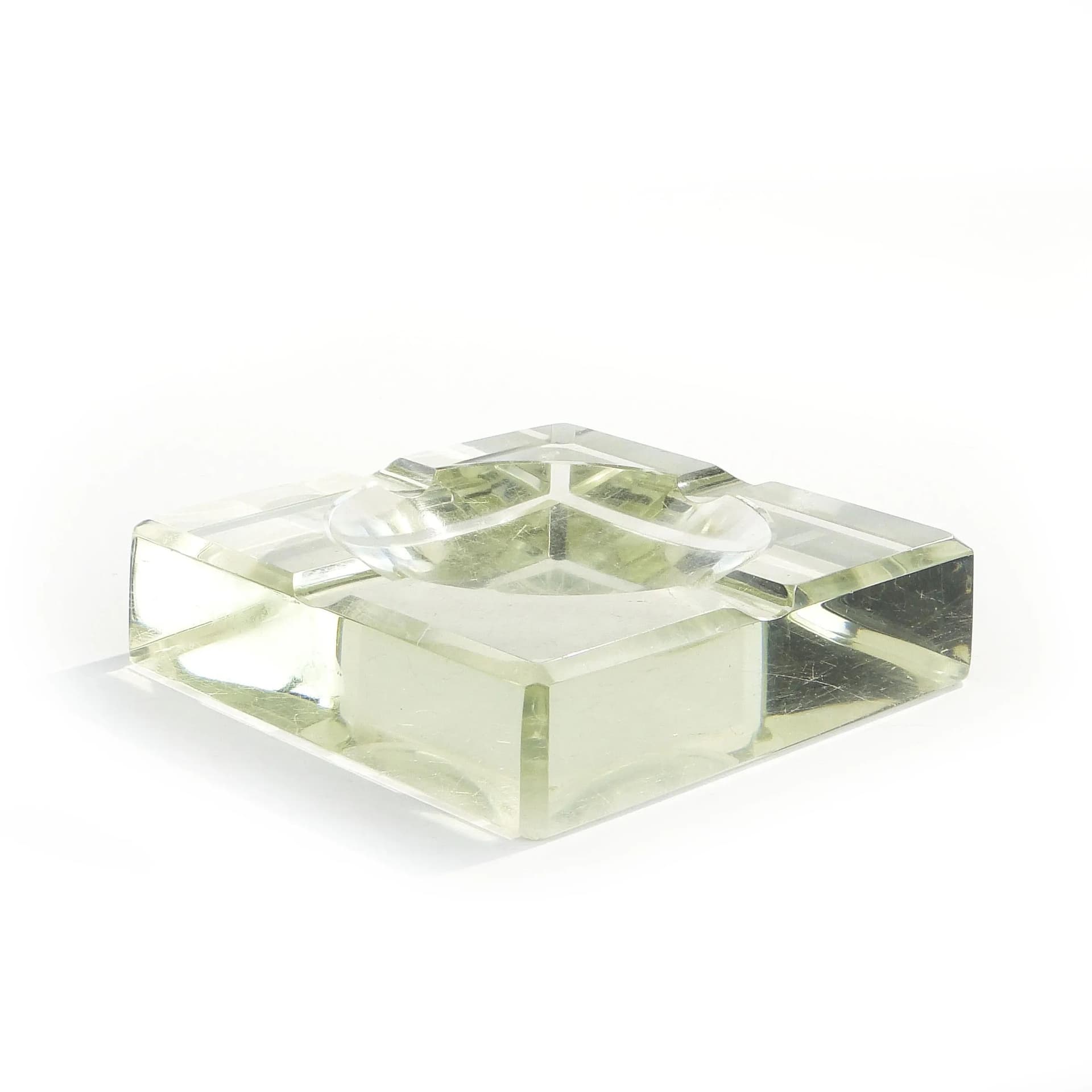 Popielniczka Art Deco, kryształ transparentny, Moser, Czechy, lata 30. - 9319