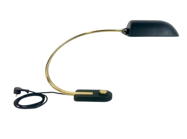 Lampa biurkowa, Space Age Model 7620, mosiądz złoty, stal czarna, Hillebrand, Niemcy, lata 60. - WYMIARY