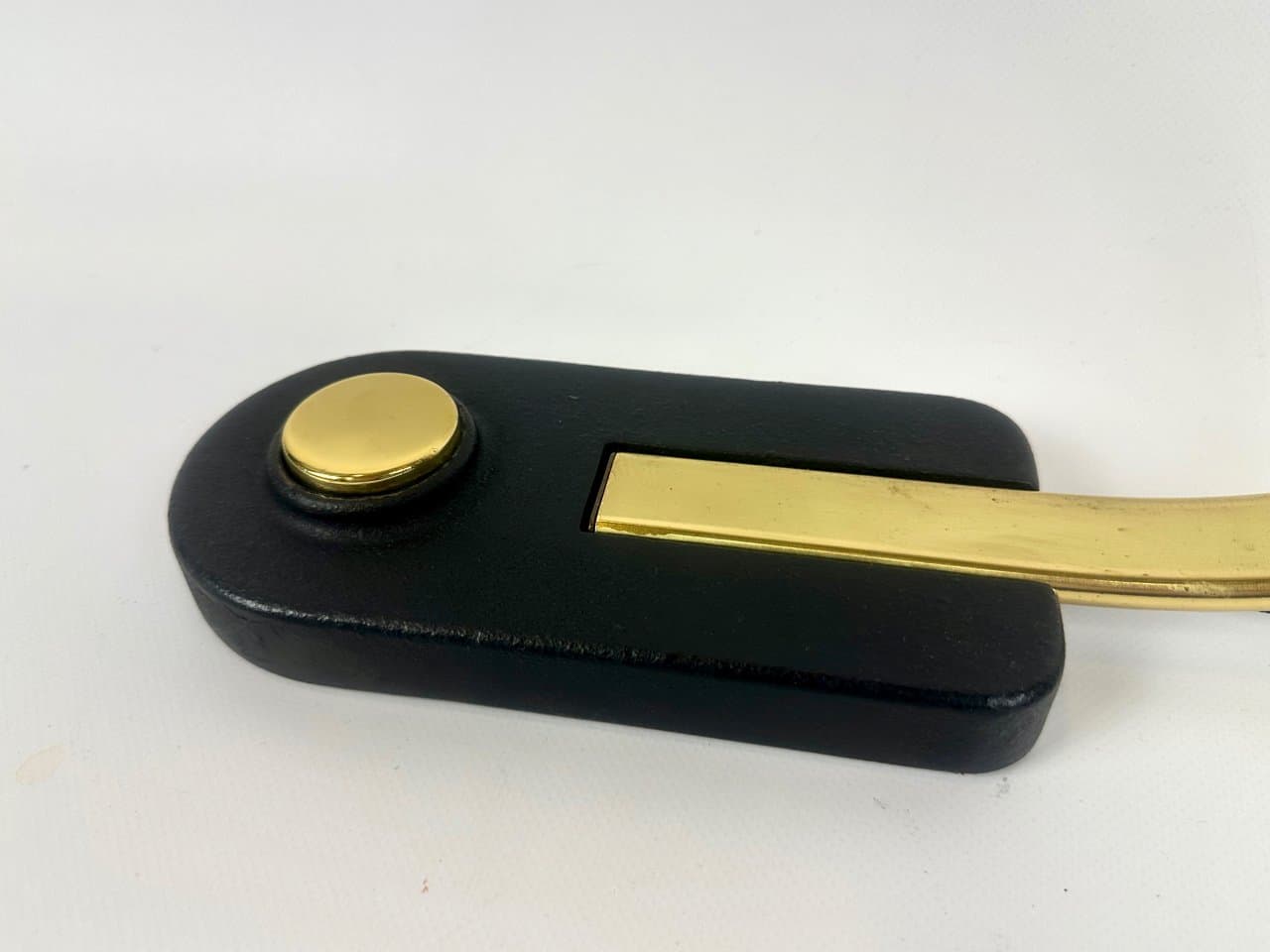 Lampa biurkowa, Space Age Model 7620, mosiądz złoty, stal czarna, Hillebrand, Niemcy, lata 60. - 150520