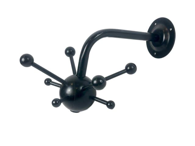 Wall-mounted coat rack Sputnik, black steel, Ikea, 1990s. - DIMENSION