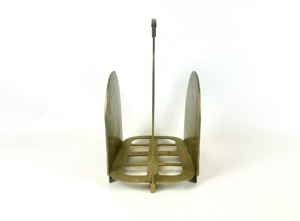 Magazine Rack Brutalism, gold brass, Italy, 1970s - 150542