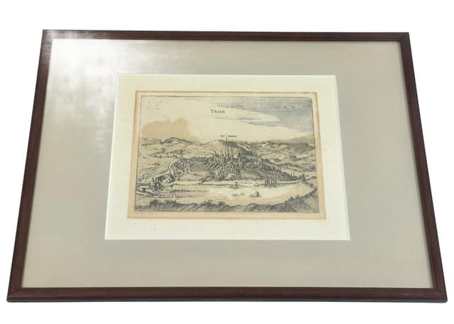 Copperplate Engraving Trier, beige, by P. Bertius, P. Kaerius, Netherlands, 18th c. and before - DIMENSION