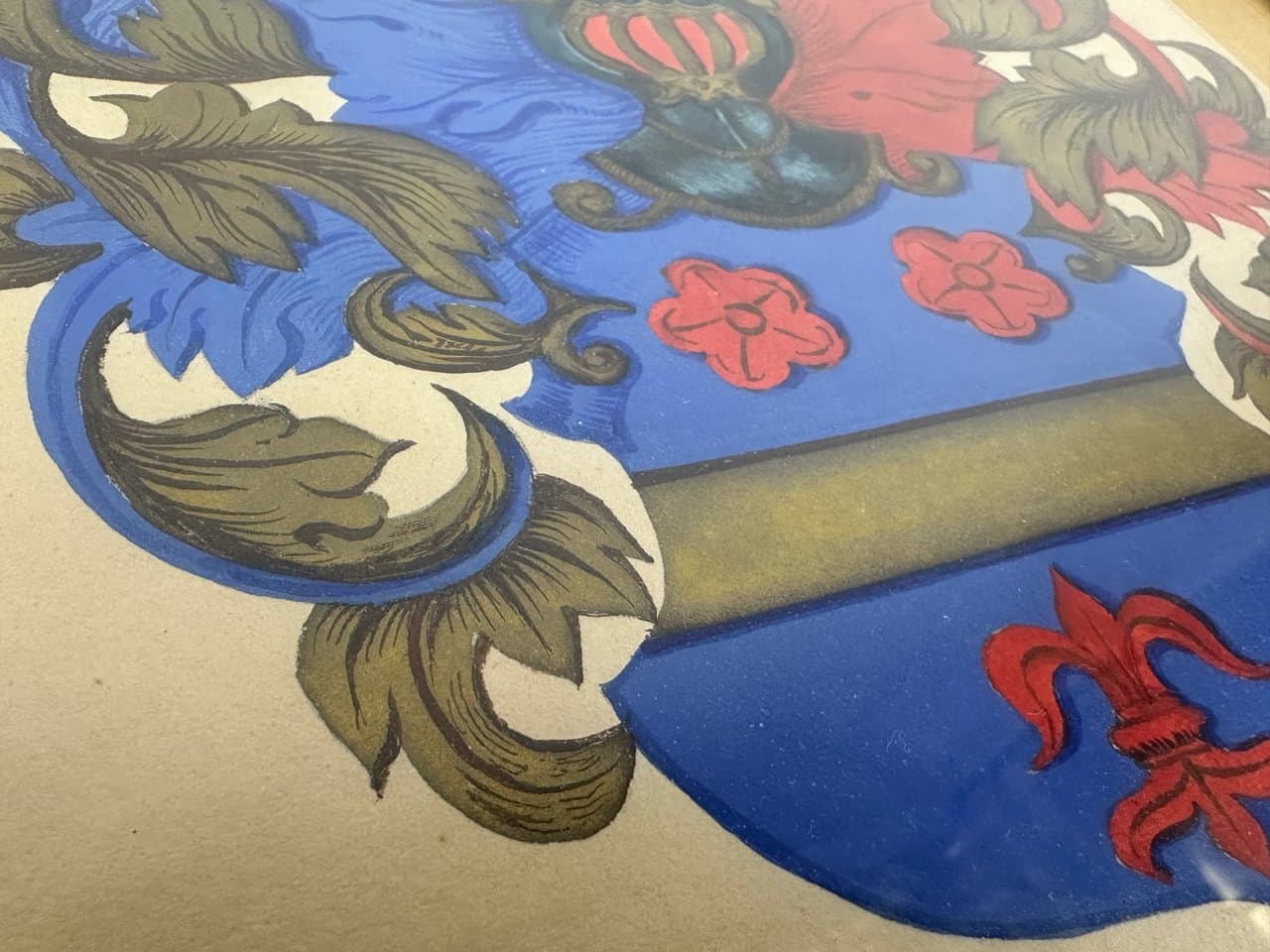 Herb rodzinny Marron, multikolor, Niemcy, XIX w. - 150586