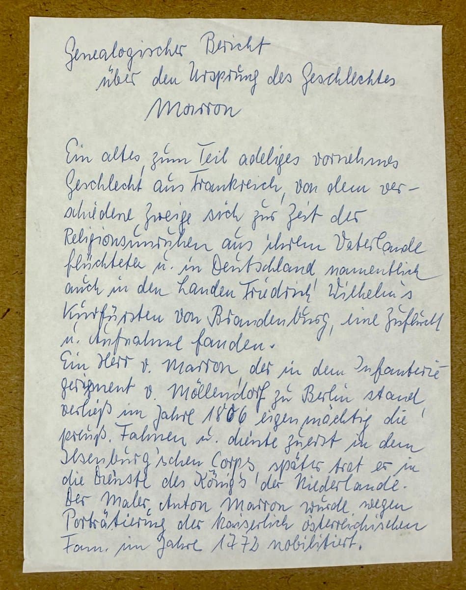 Herb rodzinny Marron, multikolor, Niemcy, XIX w. - 150590