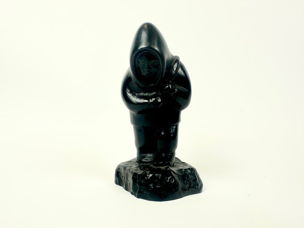 Set of Two Inuit Figurines, black resin, Boma, Canada, 1970s. - 150679