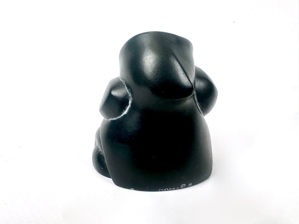 Set of Two Inuit Figurines, black resin, Boma, Canada, 1970s. - 150677