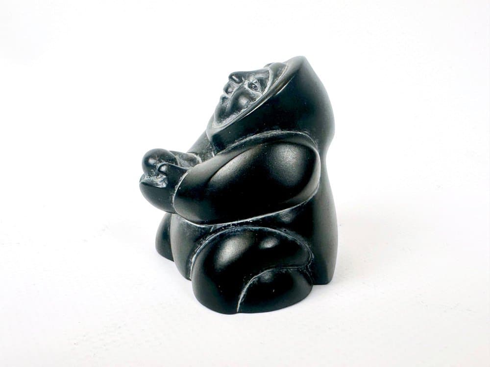Set of Two Inuit Figurines, black resin, Boma, Canada, 1970s. - 150676