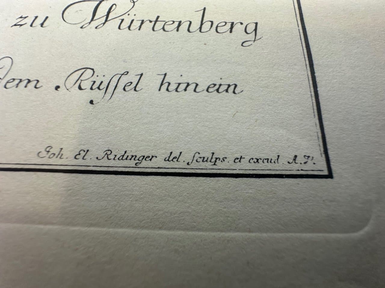 Etching Wild Boar, black and white, by J.E. Ridinger, Germany, 18th c. - 150704