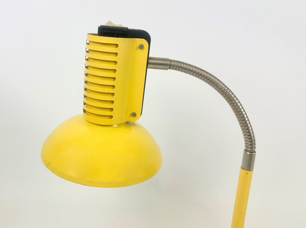 Lampa biurkowa, żółty, metal, proj. T. Rudkiewicz, Polam, Polska, lata 80. - 150737