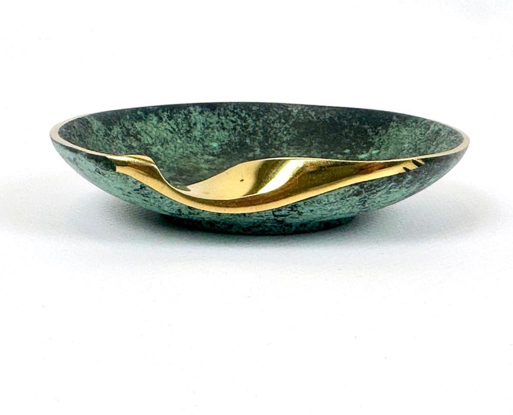 Popielniczka, turkusowy, mosiądz, Austria, lata 50. - 150760