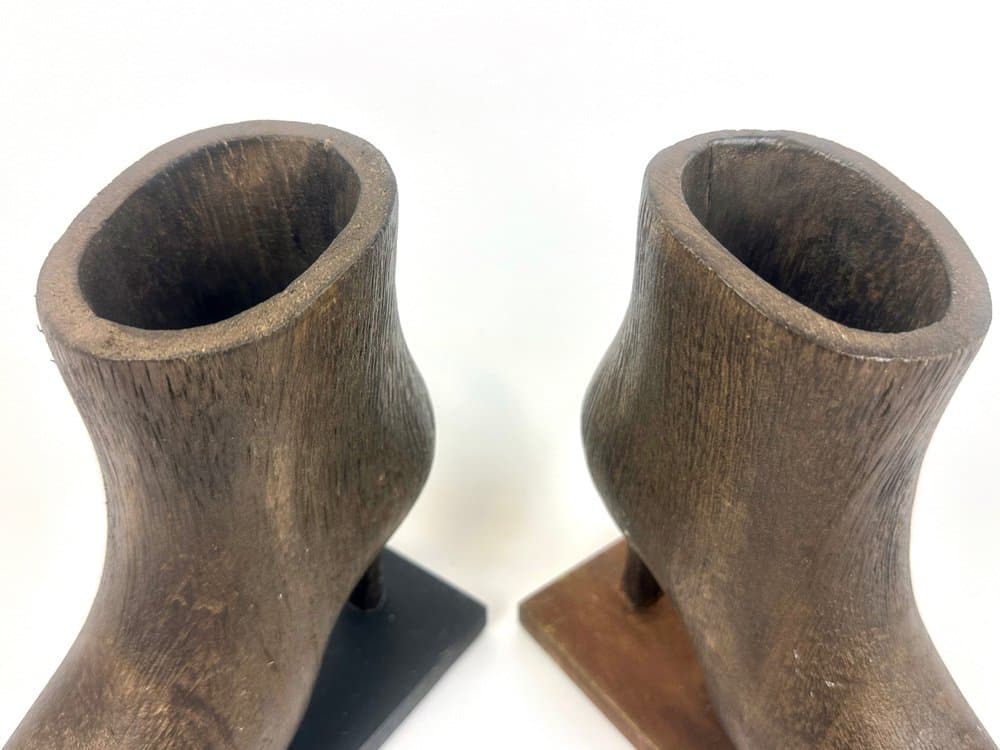 Para podpórek do książek, mid-century, brązowy, drewno, lata 60. - 150831