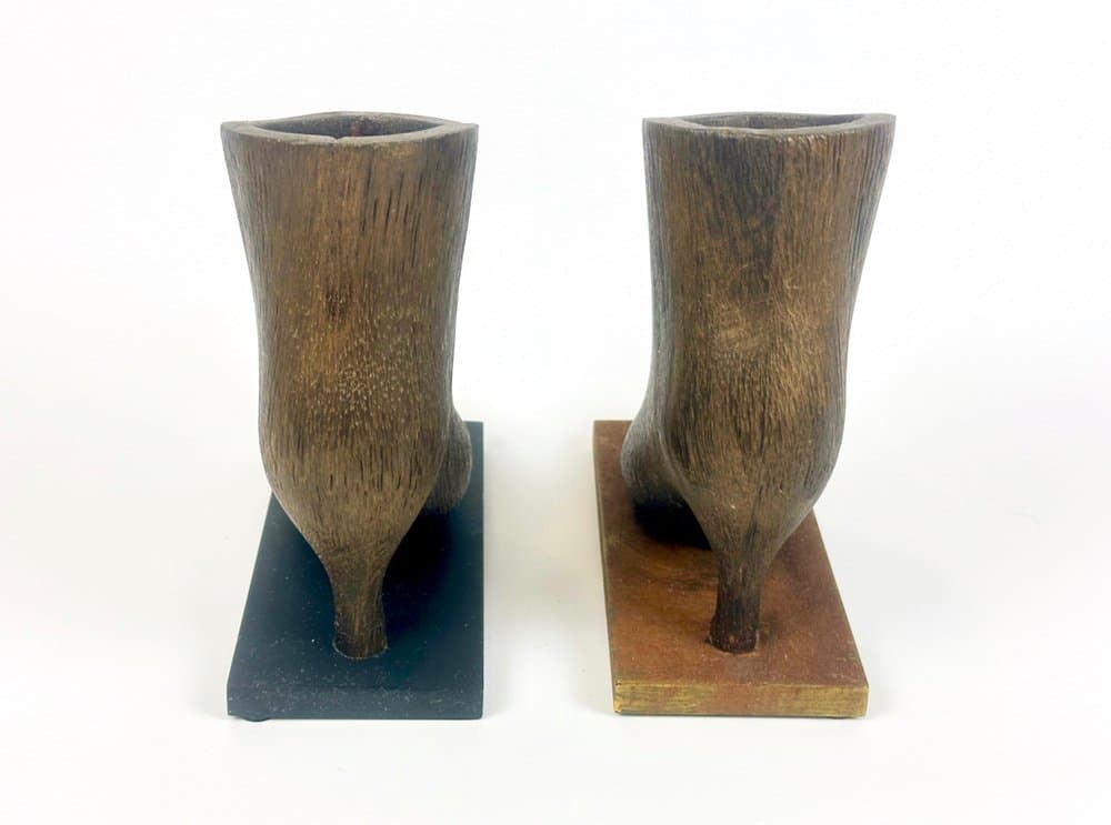 Para podpórek do książek, mid-century, brązowy, drewno, lata 60. - 150832