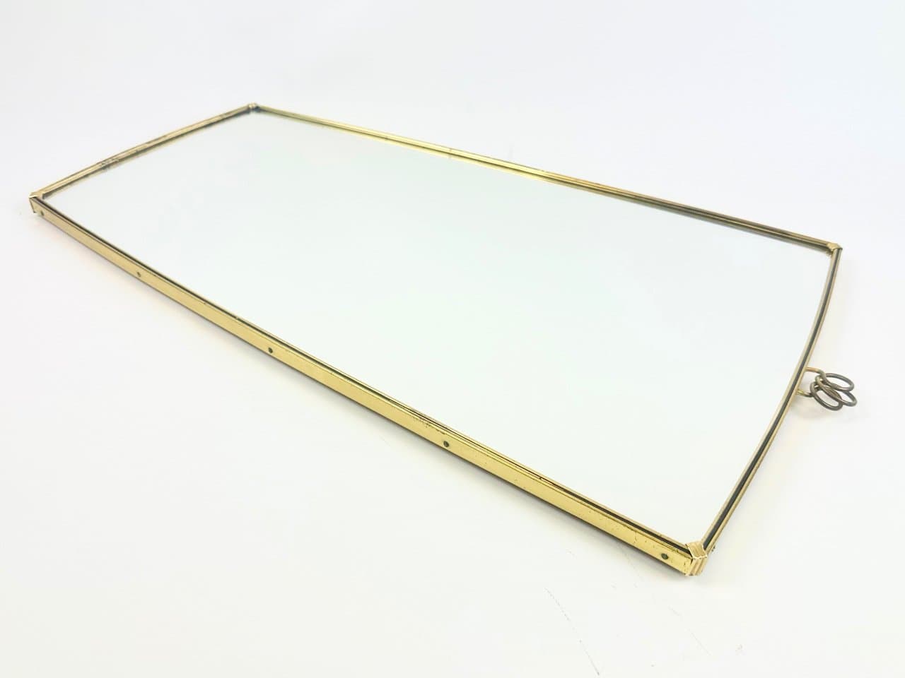 Lustro ścienne, złoty, aluminium mosiądz szkło, Niemcy, lata 50. - 150851