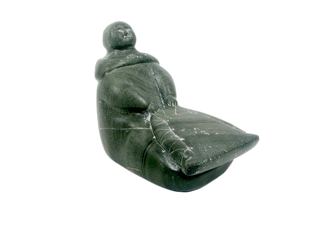 Rzeźba inuicka kobieta, szary, Kanada, lata 60. - 148370