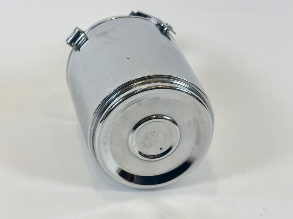 Wiaderko na lód, stal srebrna, plastik czarny, Niemcy, lata 70. - 150980