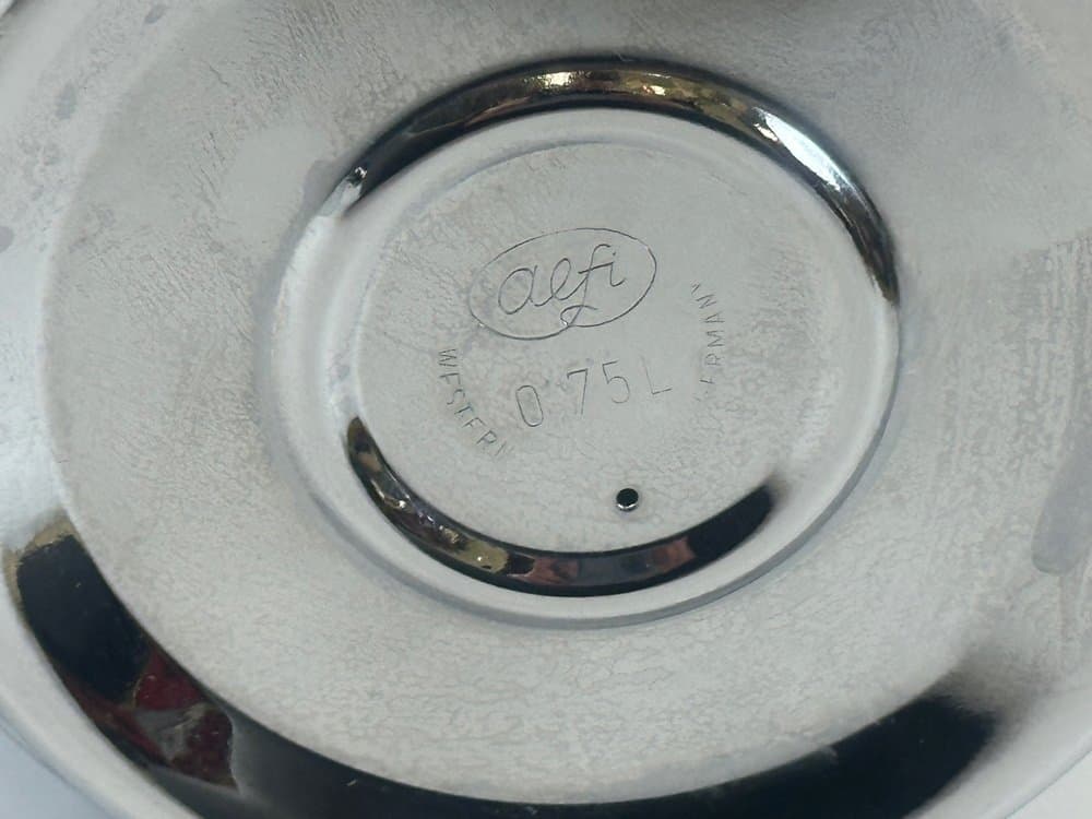 Wiaderko na lód, stal srebrna, plastik czarny, Niemcy, lata 70. - 150979