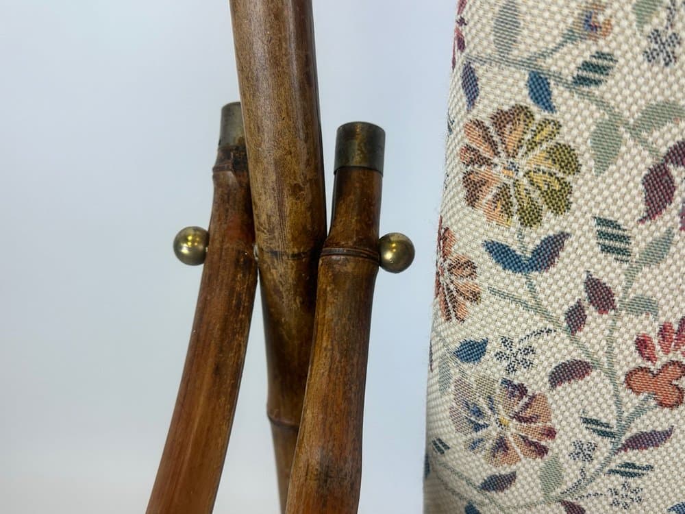 Krzesło boczne Art Nouveau, bambus brązowy jasny, mosiądz, Austria, pocz. XX w. - 151008