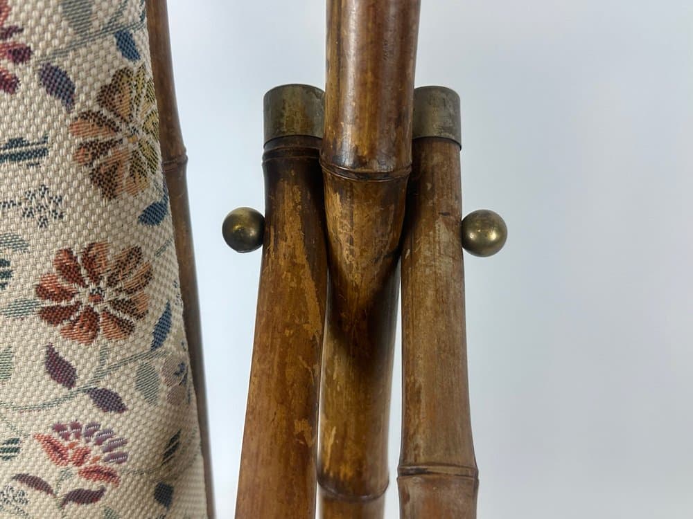 Krzesło boczne Art Nouveau, bambus brązowy jasny, mosiądz, Austria, pocz. XX w. - 151007