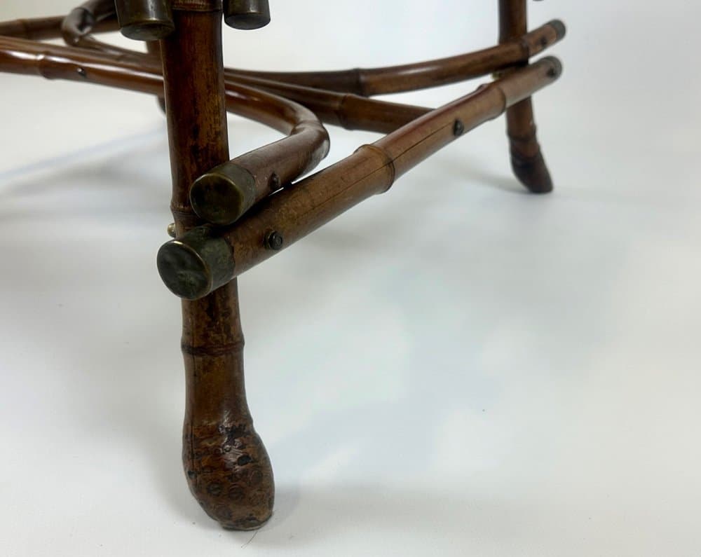 Krzesło boczne Art Nouveau, bambus brązowy jasny, mosiądz, Austria, pocz. XX w. - 151006