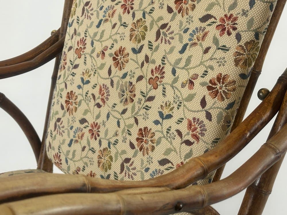 Krzesło boczne Art Nouveau, bambus brązowy jasny, mosiądz, Austria, pocz. XX w. - 151002