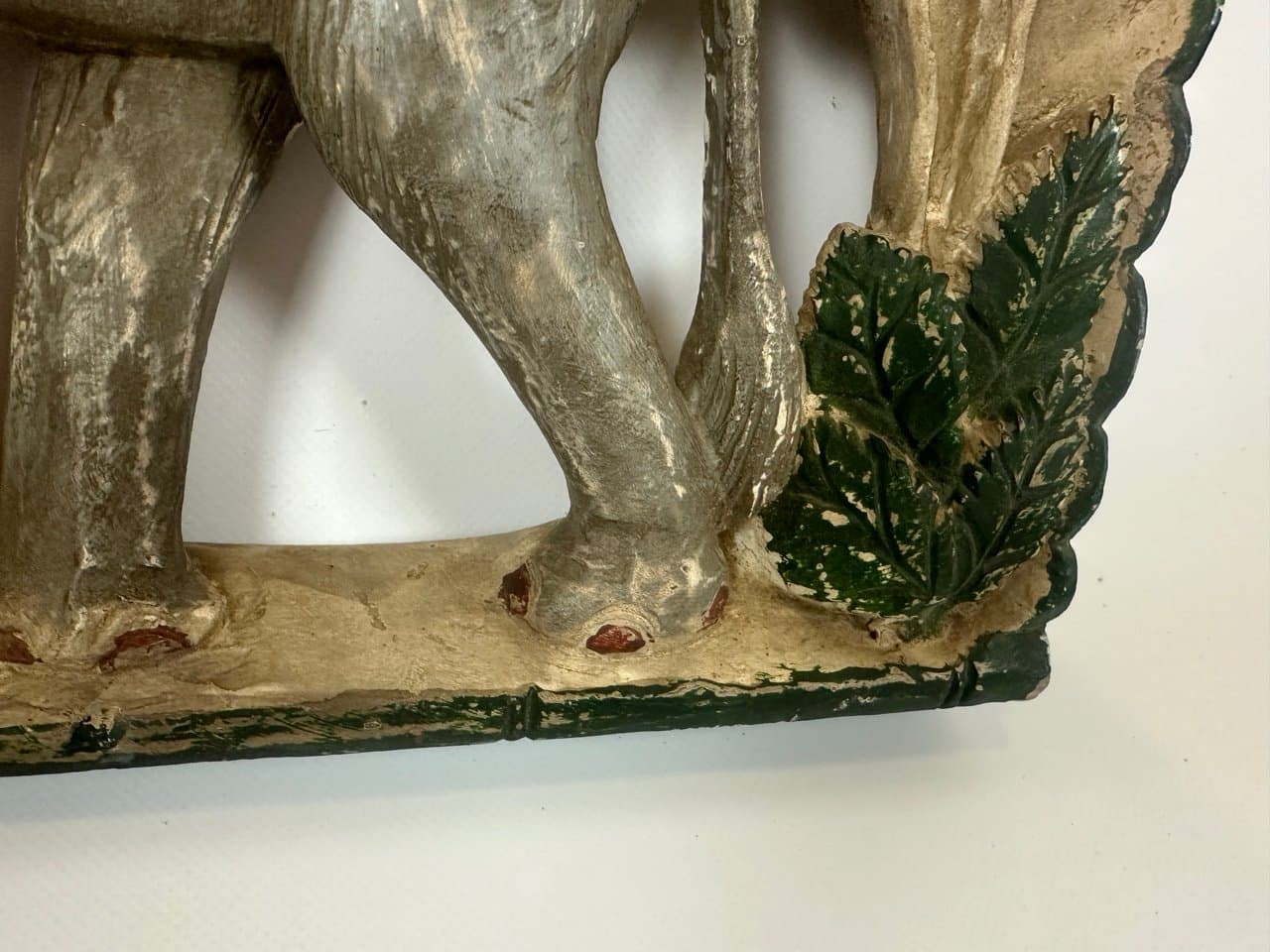 Wall Relief Elephant, green, wood, Thailand, 1960s. - 151071