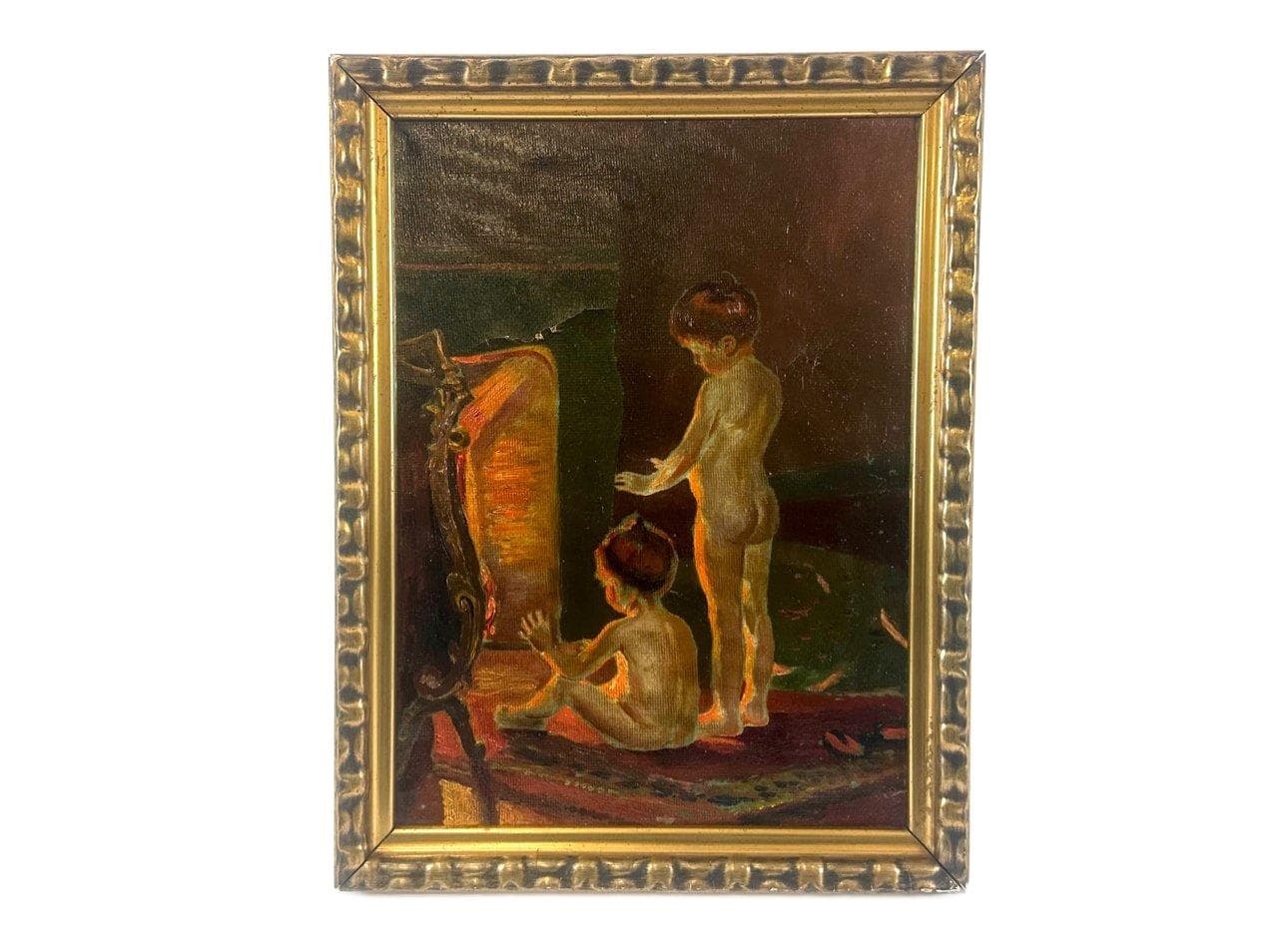 Painting After the Bath, after Paul Peel, multicolor, oil on canvas, early 20th c.