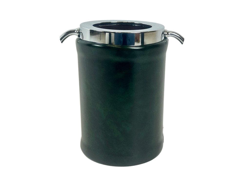 Cooler do wina, butelkowy zielony, plastik ekoskóra, Szwajcaria, lata 70.