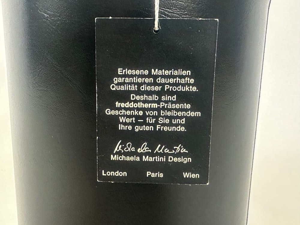 Cooler do wina, czarny, ekoskóra, plastik, stal chromowana, Freddotherm, Szwajcaria, lata 70. - 151100