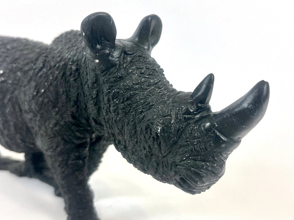Figurka nosorożca Shona Art, czarny springstone, Zimbabwe, lata 70. - 151126