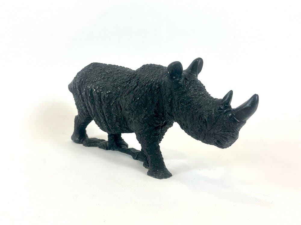 Figurka nosorożca Shona Art, czarny springstone, Zimbabwe, lata 70. - 151128