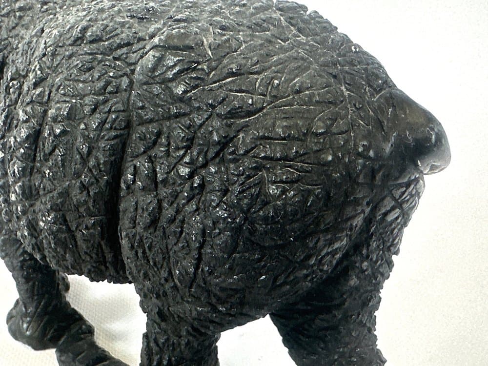 Figurka nosorożca Shona Art, czarny springstone, Zimbabwe, lata 70. - 151123