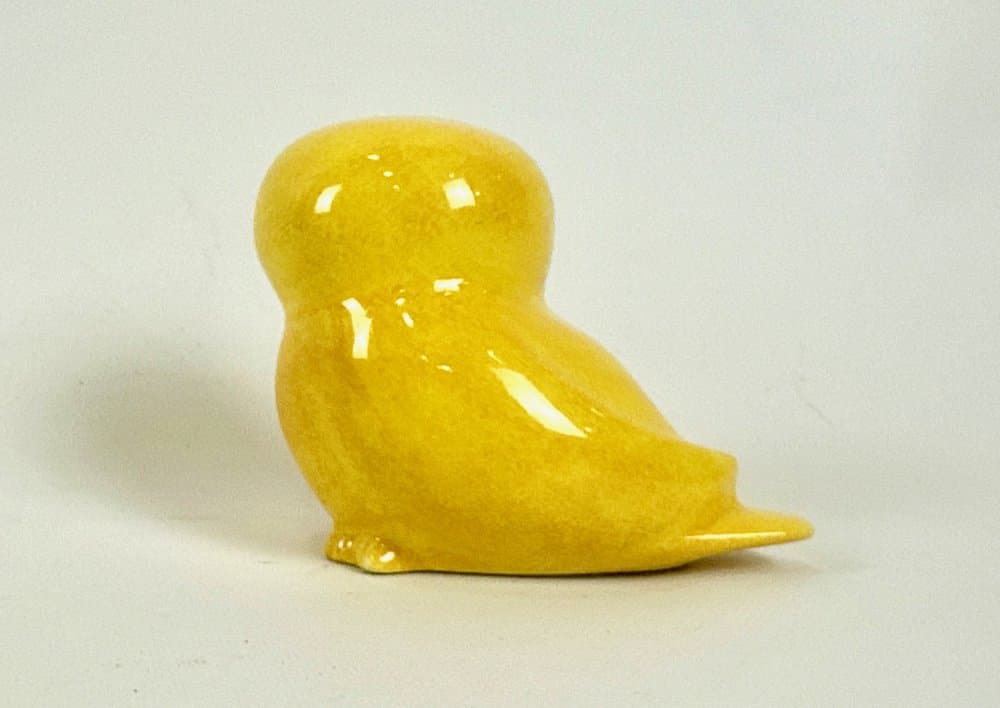 Figurka sowa, żółty, porcelana, Niemcy, lata 70. - 151147