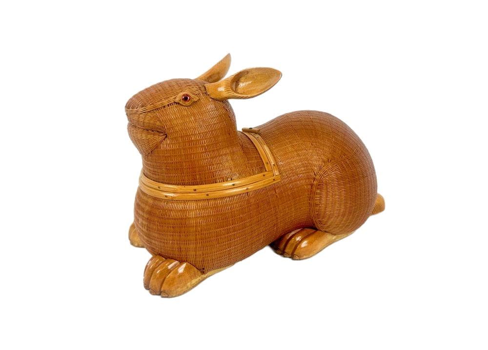 Box Shanghai Zhejiang Handicrafts Collection, light brown, rattan, wood, China, 1950s. - 148403