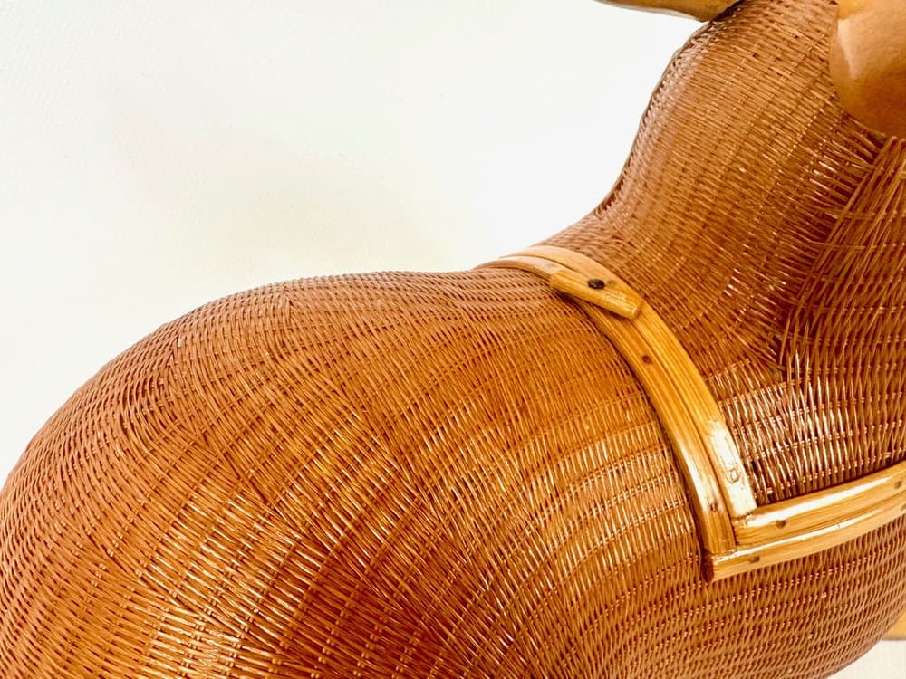 Box Shanghai Zhejiang Handicrafts Collection, light brown, rattan, wood, China, 1950s. - 151173