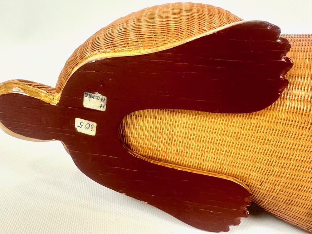 Box Shanghai Zhejiang Handicrafts Collection, light brown, rattan, wood, China, 1950s. - 151178