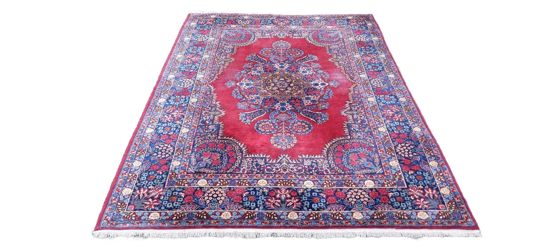 Dywan perski Meshed 220x330 cm, czerwony, wełna, Iran, początek XX w.