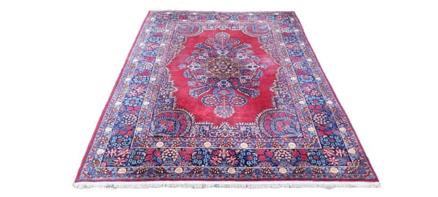 Dywan perski Meshed 220x330 cm, czerwony, wełna, Iran, początek XX w. - WYMIARY