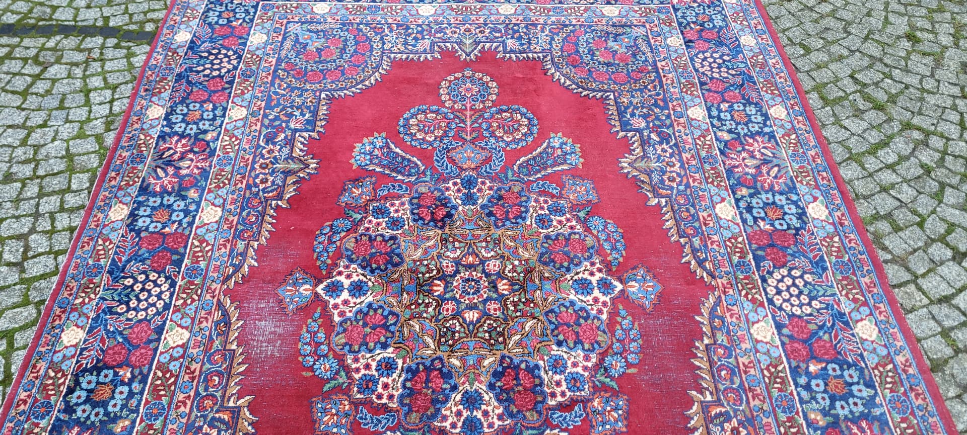 Dywan perski Meshed 220x330 cm, czerwony, wełna, Iran, początek XX w. - 134594