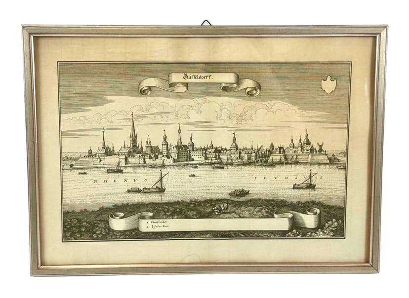 Grafika Düsseldorf z Topographia Germanie, aut. M. Merian, Niemcy, XVII w.