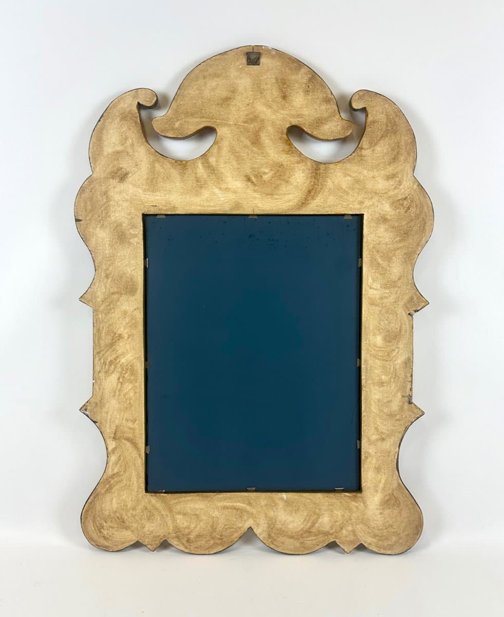 Wall Mirror Folk Art, red, glass, wood, Austria, 1970s. - 151230