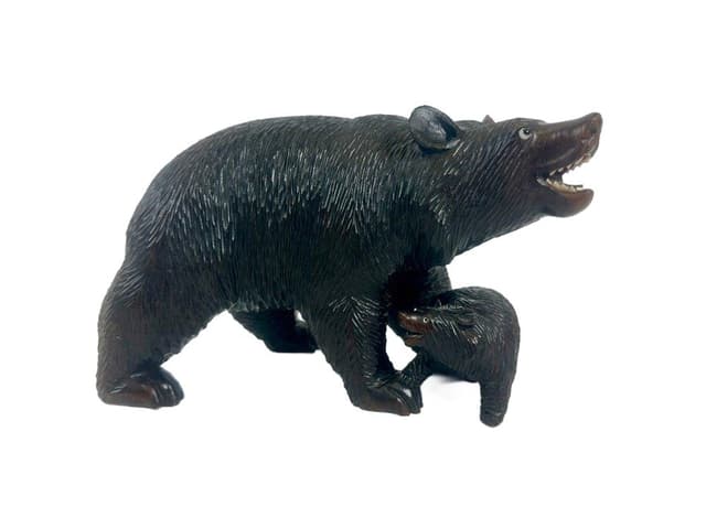 Ainu Figurine Bear with Cub, brown walnut, Japan, early 20th c. - DIMENSION