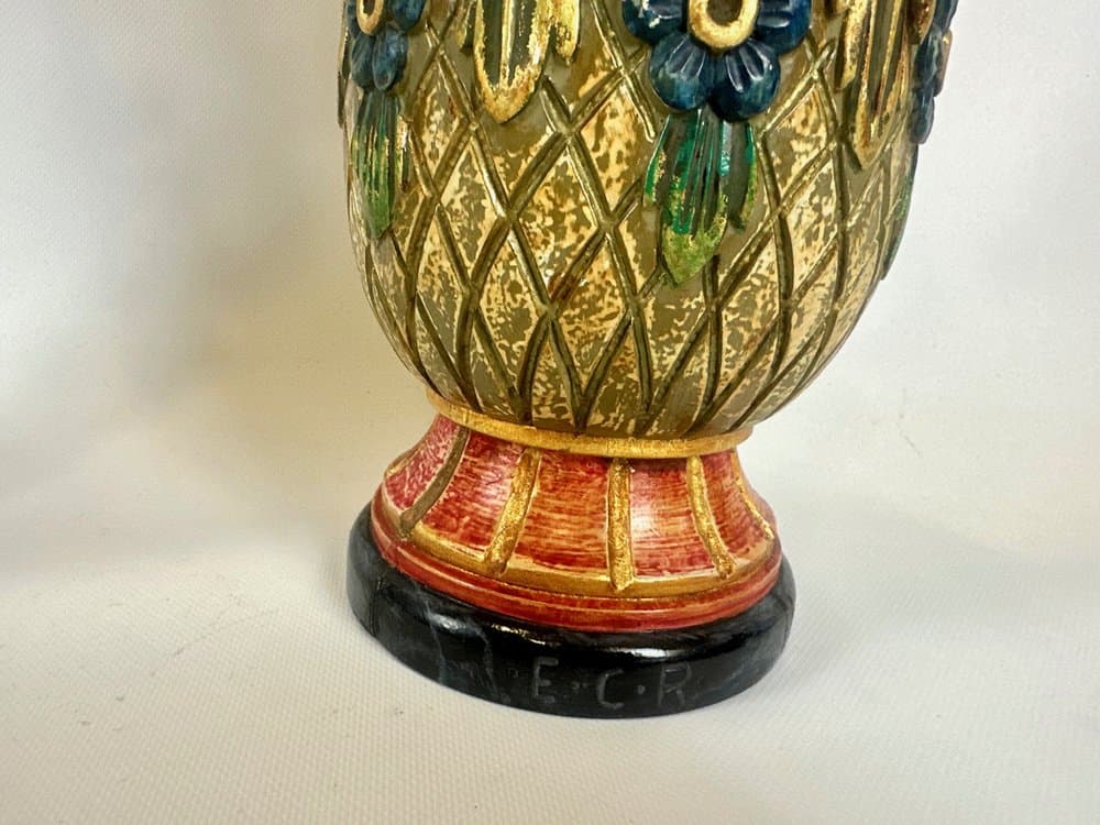 Para wazonów neoklasycystycznych, złoty, drewno, Luksemburg, lata 80. - 151262