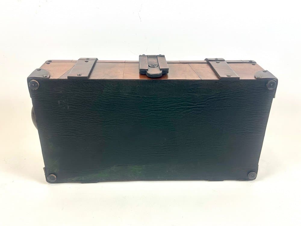 Pudełko, skóra brąz jasny, proj. W. Bober, USA, lata 70. - 151348