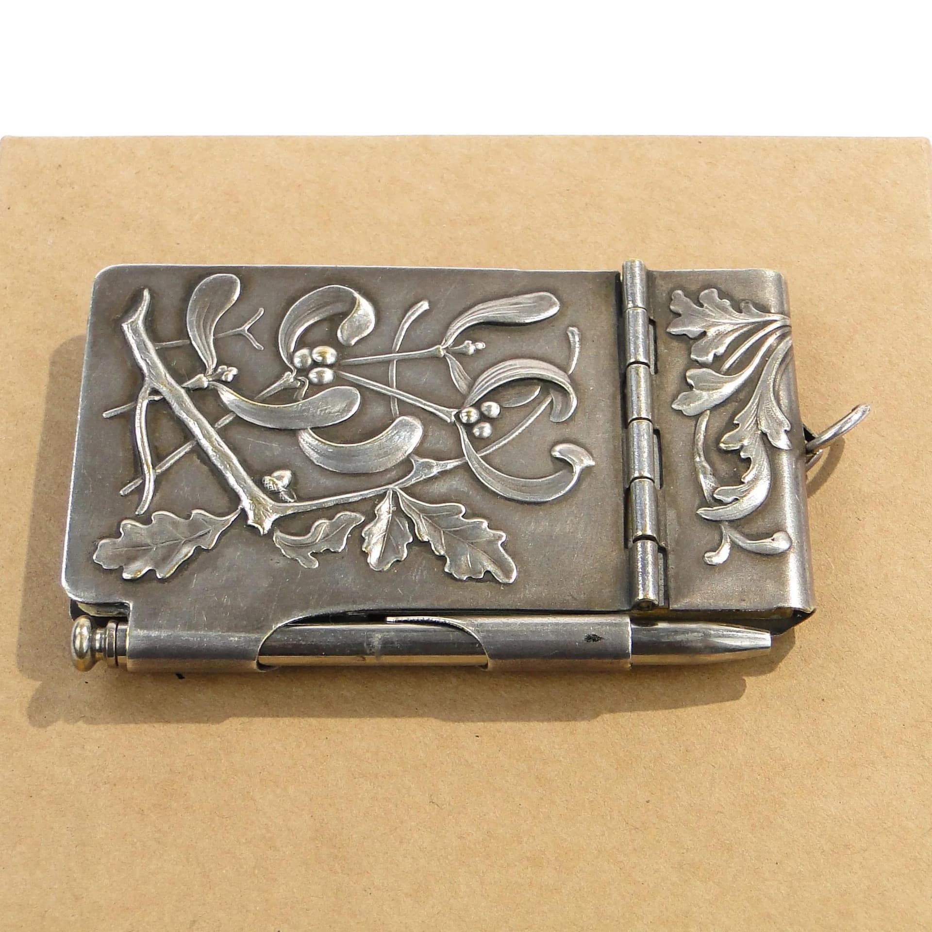 Art Nouveau Dance Card, silver, brass, Poland, early 20th c. - 9270